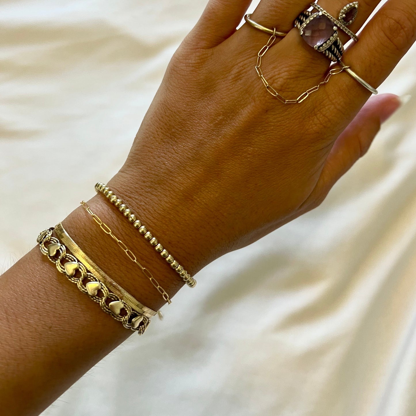 Gold Paperclip Stackable Bracelet