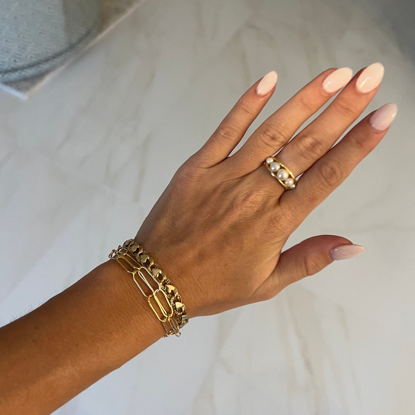 Jumbo Gold Paperclip Stackable Bracelet