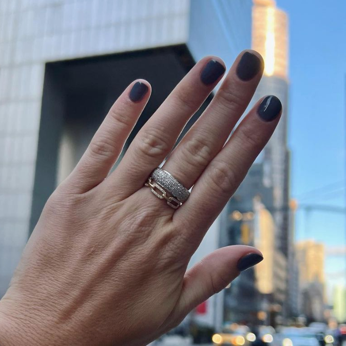 Gold Bubble Pave Diamond Ring
