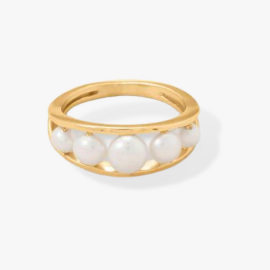 Stackable Gold Pearl Ring