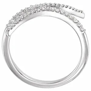 Wrap Around 14K White Gold Diamond Ring