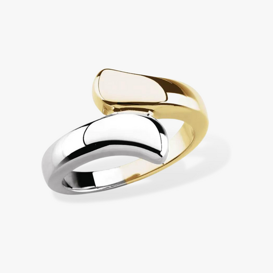 White and Yellow Gold Two Metal Ring