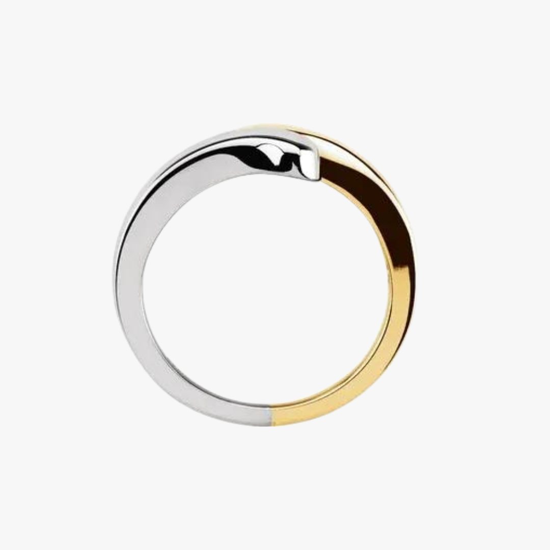 White and Yellow Gold Two Metal Ring