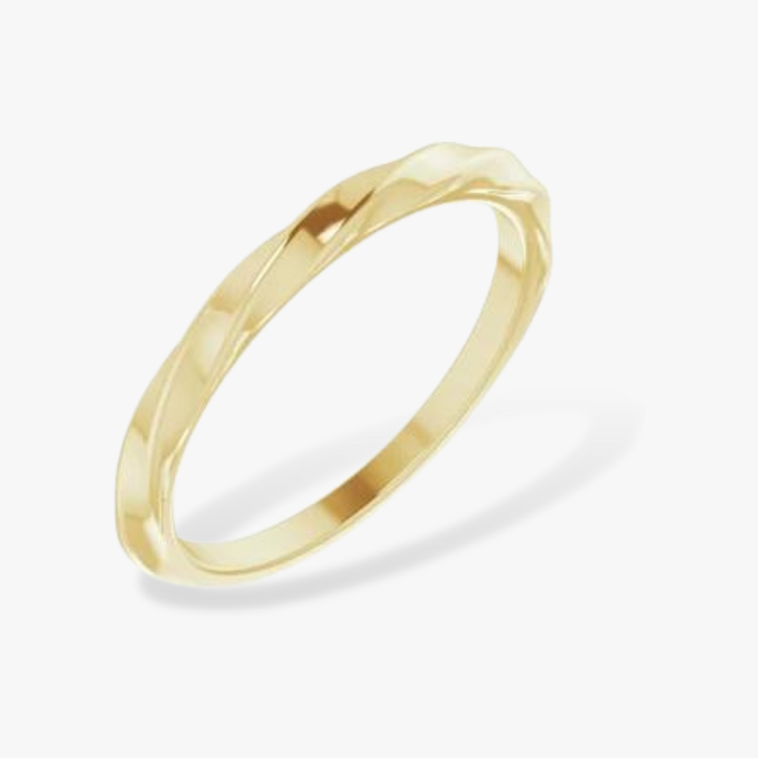 14K Gold Twisted Stackable Ring