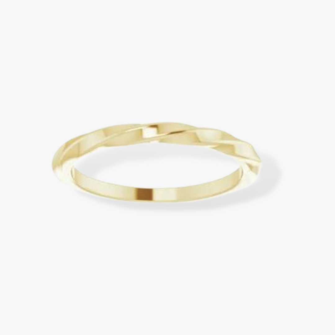 14K Gold Twisted Stackable Ring