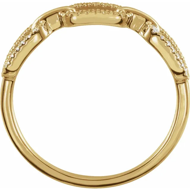 Gold Paperclip Link Diamond Ring