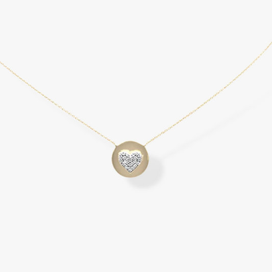 Diamond Heart Plate Necklace